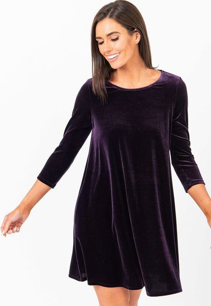Velvet Swing Tunic Deep Purple – Agnes & Dora